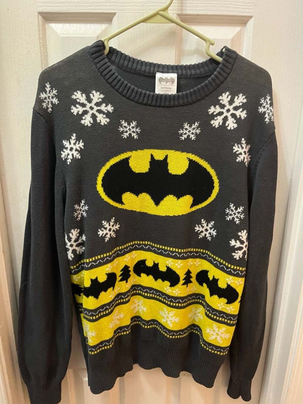 Batman Ugly Christmas Sweater Size M Black Holiday Pullover